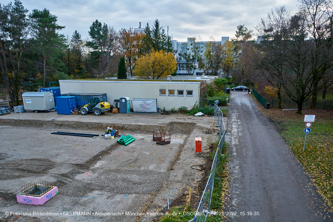 25.11.2022 - Baustelle an der Quiddestraße Haus für Kinder in Neuperlach